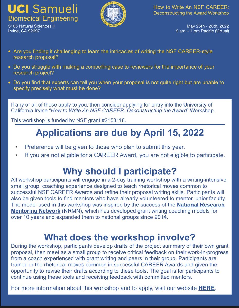 Olabisi Lab (@olabisilab) on Twitter photo We are hosting an NSF CAREER Award grant writing workshop. Check it out. <a href="/uci_bme/">UC Irvine BME</a> sites.uci.edu/deconstructing… We are hosting an NSF CAREER Award grant writing workshop. Check it out. <a href="/uci_bme/">UC Irvine BME</a> sites.uci.edu/deconstructing…
