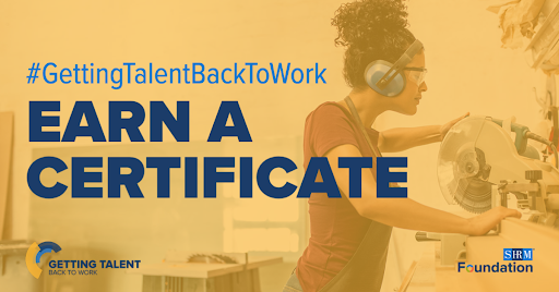 SHRM's tweet photo. Looking for a way to make actionable change in creating job opportunities for people with criminal records? #SHRMFoundation’s #GettingTalentBackToWork certification can equip you with tools needed to attract, hire, & retain these candidates. https://t.co/FXGpwOilLq #SHRMTalent https://t.co/waD4WN0pRu