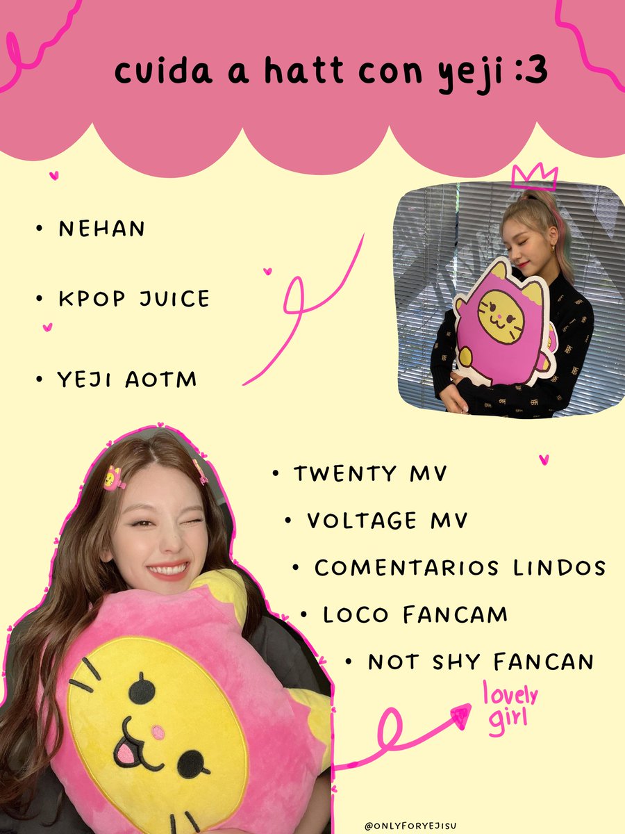 onlyforyejisu's tweet photo. — cuida a hatt con yeji :3

dinámica para aumentar el br y stream de #YEJI 

있지 예지 #YEJI #예지 #イェジ #ITZY #있지 @ITZYofficial https://t.co/ccljw7T3Id