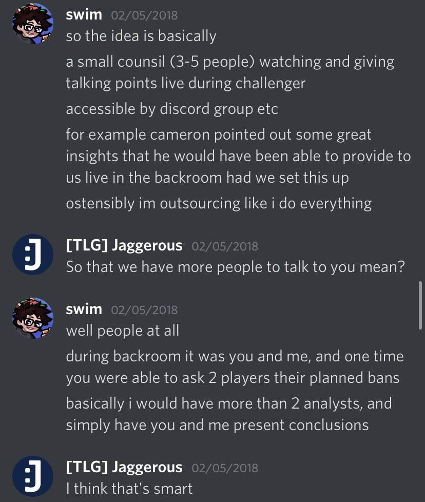 Jaggerous's tweet photo. You want receipts of swim taking advantage of other people for his own benefit? He wanted a secret “council” to help us be better Gwent analysts but not tell anyone so we’d look good. https://t.co/hJB1JP83WW