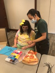 eastersealshou's tweet photo. Team #LEADingTheWay is working on their #FundRaiser for #WalkWithMeHouston Handmade beaded necklaces/bracelets & wood block art More info on art sale - khartgraves@eastersealshouston.org More program info - https://t.co/onhtWgPUvc #Adults #Disabilities #LifeSkills #RecTherapy https://t.co/jECHzoj40Z