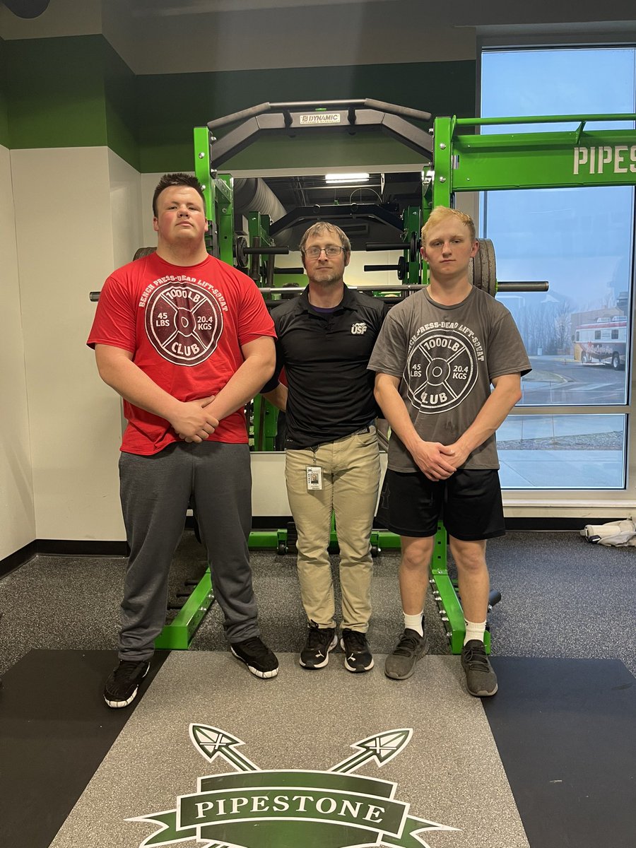Like to thank Mr.Koopman for the shirts and helping us get in the weight room and help us work up to this point. Also I want to congratulate Cole Paulson with hitting the #1000 pound club.