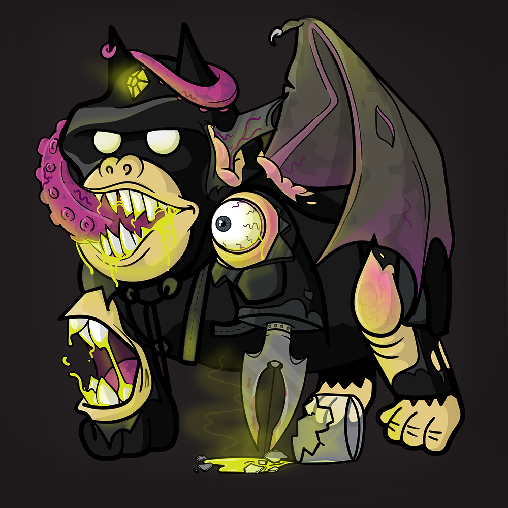 Hey #Algofam if you still haven't got yourself a <a href="/SBGorilla_Club/">Smooth Brain Gorilla Club</a> yet then check out this mutant Batman gorilla and go and pick one up on secondary while the floor is still crazy low.
#AlgoNFTs