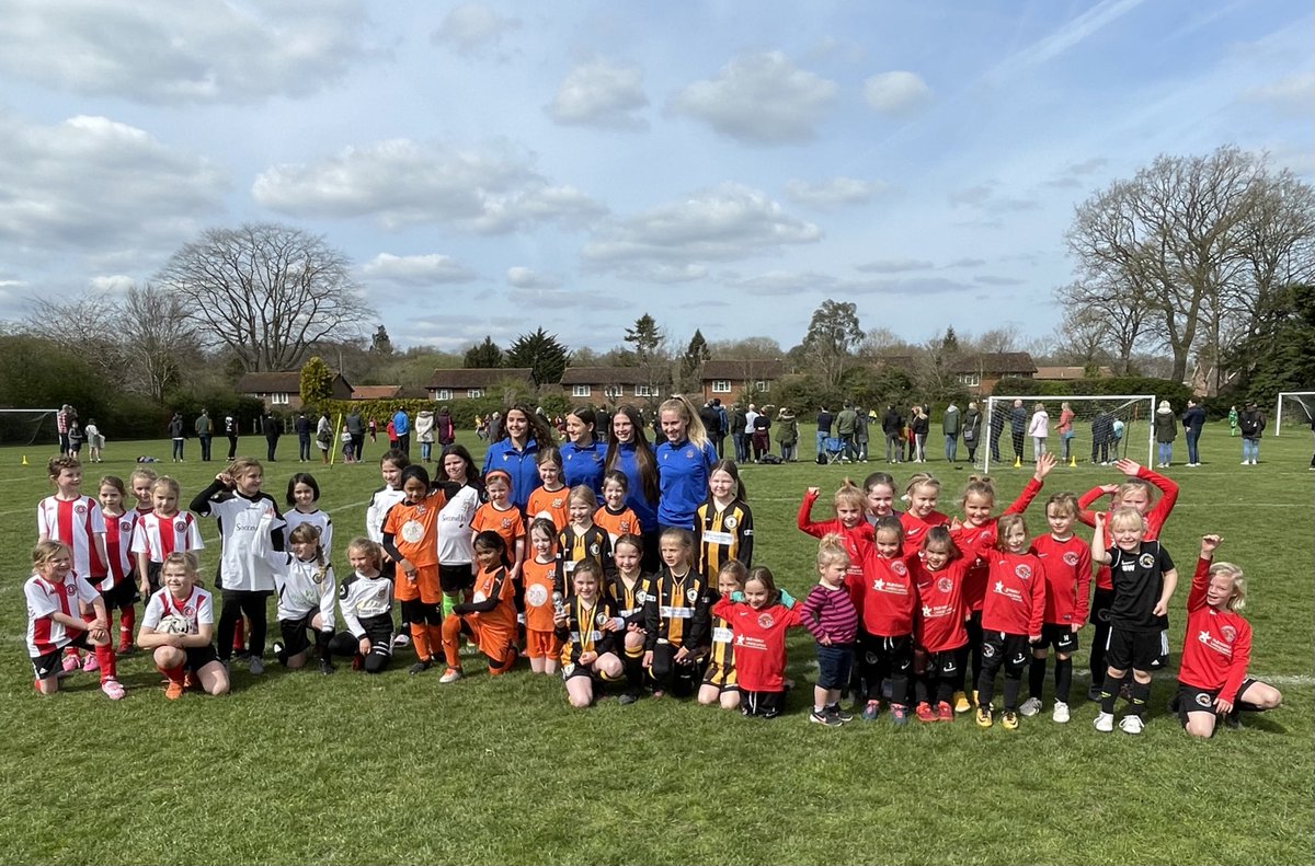 HWJFC1996's tweet photo. What a day we had @hwjfc1996 yesterday – 18 girls teams in our own mini festival with the support of @readingfcwomen to hand out medals and chat to the girls.  Huge buzz and wonderful memories made – a big thank you to everyone who participated and help make it happen 🧡⚽️🧡 https://t.co/ZuMIy5sP7P
