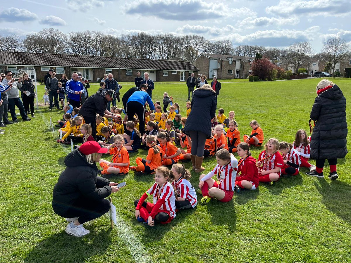 HWJFC1996's tweet photo. What a day we had @hwjfc1996 yesterday – 18 girls teams in our own mini festival with the support of @readingfcwomen to hand out medals and chat to the girls.  Huge buzz and wonderful memories made – a big thank you to everyone who participated and help make it happen 🧡⚽️🧡 https://t.co/ZuMIy5sP7P