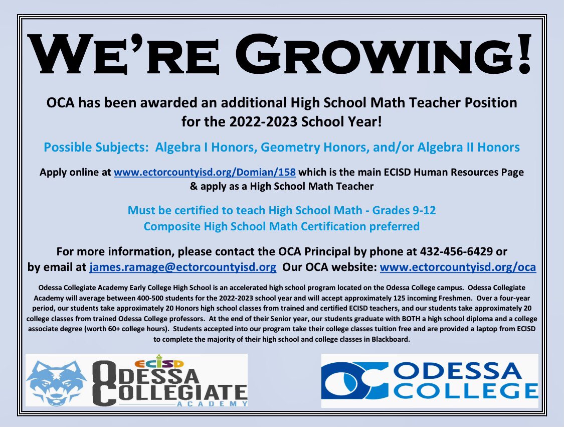 Oca Calendar 2023 Tweets With Replies By Odessa Collegiate Academy (@Ocawolves) / Twitter