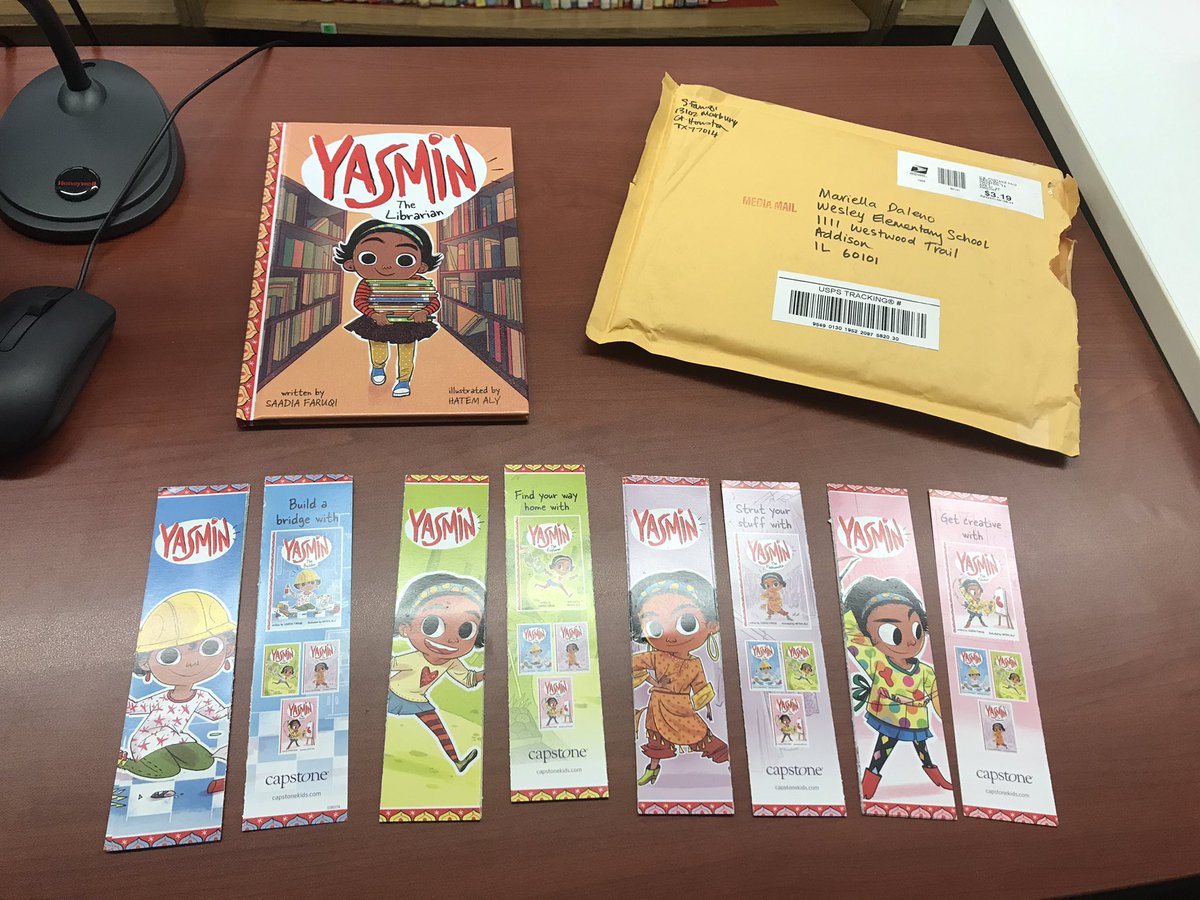 MrsDalenoWesley's tweet photo. Look what came in the mail today! Thank you @SaadiaFaruqi! Our students @Wesleyasd4 will love your book Yasmin The Librarian. #ASD4ALL #Wild4Wesley #Wild4Reading #ASD4LibrariansRock https://t.co/WlF1K3C7Ts