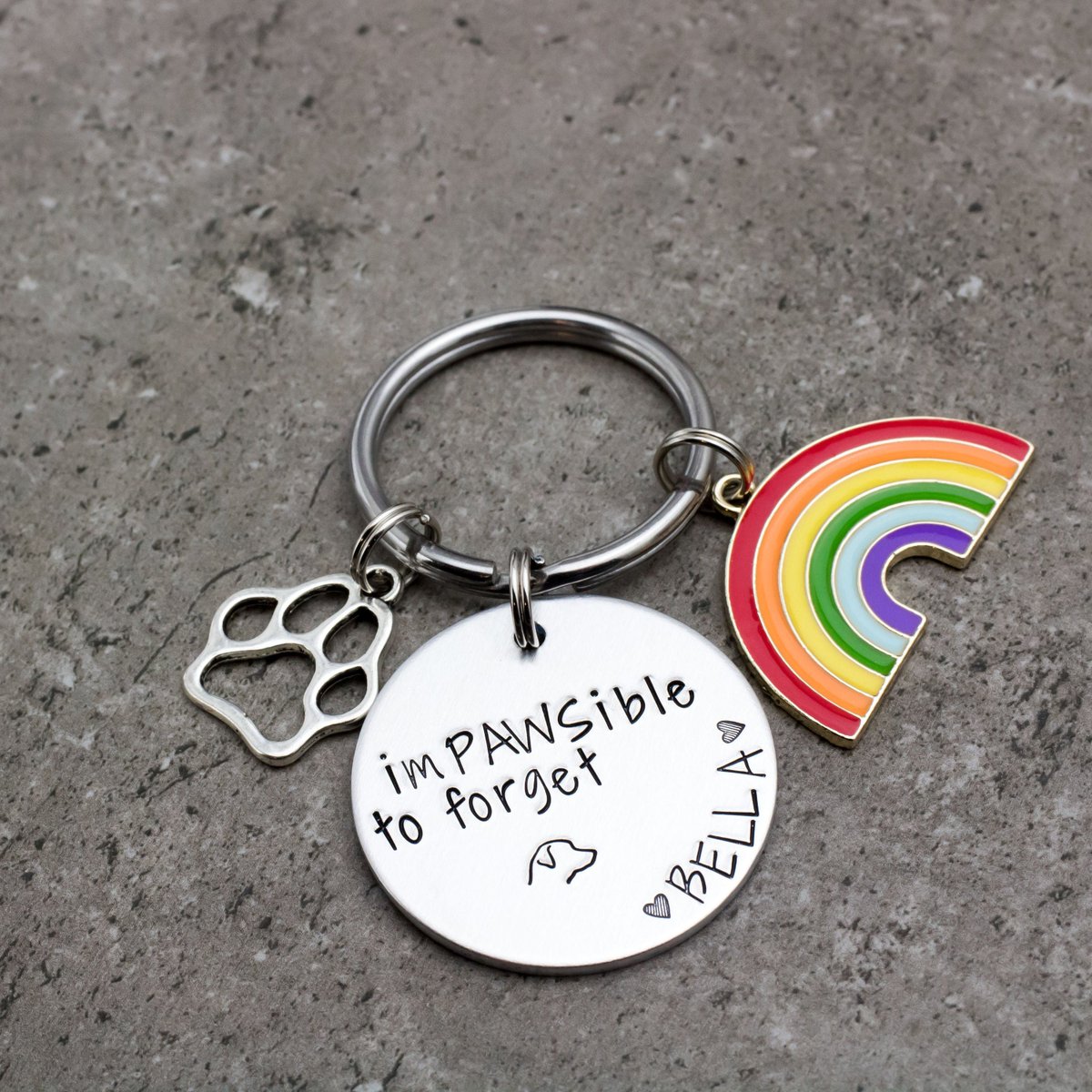 🐕 Big deals! Pet Name Rainbow Bridge Key Chain Pet Loss Memorial Personalized For Child Whose Pet Died Animal Memories Dog Memorial Cat Memorial Gift only at $24.0 on etsy.com/listing/703249… Hurry. #PetLossKeychain #RainbowBridgeDog