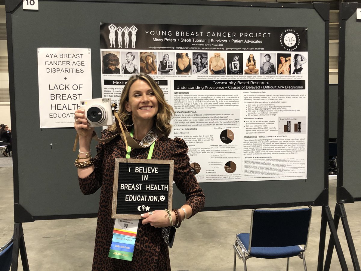 Hi #AACR22! Do you believe in breast health education? Come see our preliminary research today until 5 pm, and tomorrow 9-12 at section 20, poster #9. #cancer #AACRSSP