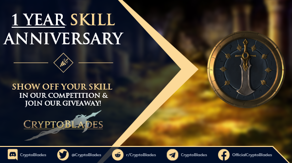 🪙SKILL Anniversary🪙

🎉To celebrate #SKILL's 1 year anniversary, we're hosting a "Show Us Your Skill" contest alongside a Gleam giveaway!

💰Find out how to get your piece of $1500 in prizes through our article below!🚀

📰: cryptoblades.medium.com/d1e561a0be18

#CryptoBlades #Crypto #KING