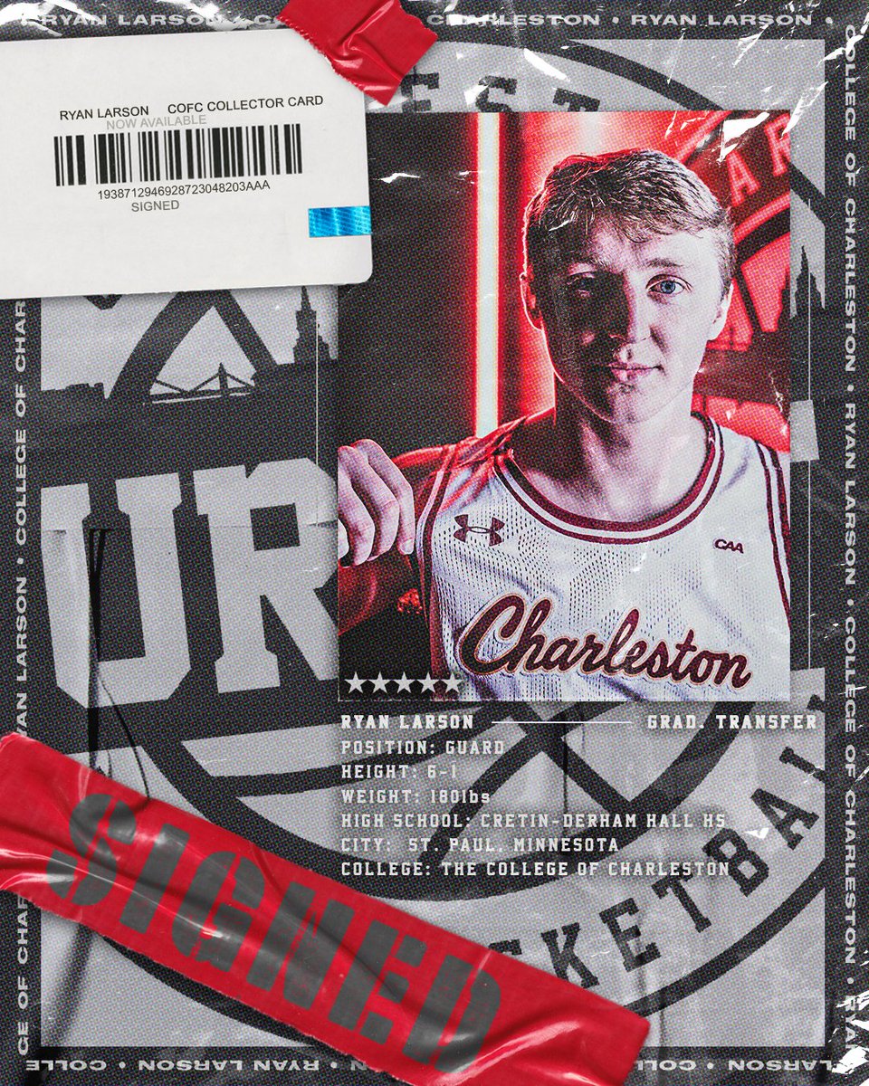 🖊 📝 ✔️

Another one. Welcome to Our City, <a href="/ryanlarson_11/">Ryan Larson</a>! 

cofcsports.com/news/2022/4/11…

#OurCity 🌴🏀