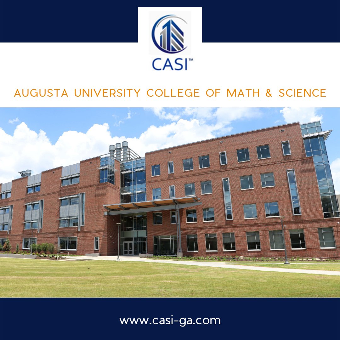 Project Highlights: Augusta University College of Science &amp; Mathematics Building. CASI furnished the EFCO Corporation and installed by 1st Choice Glass.

Architect: SLAM 
Location: Augusta, GA
Size: 124,518 SF
Products: EFCO 5600 Curtain Wall, S400 Storefront and D318 Doors