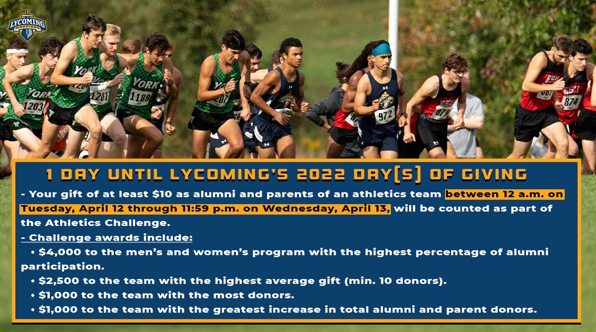lycoathletics's tweet photo. Get ready to #ActBoldly tomorrow! Join us April 12 &amp; 13 for Days of Giving! It’s not about how much you give. It’s about how many of us are giving. Together, we remain #WarriorStrong! https://t.co/cwylTiXt0q