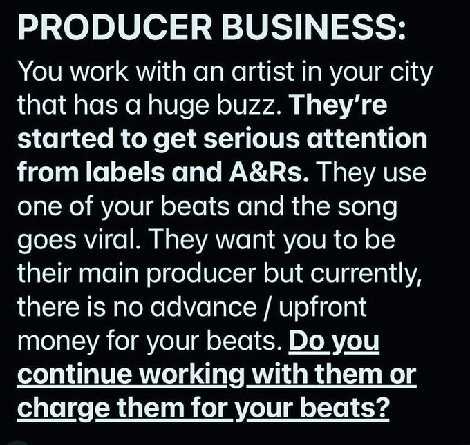 What would you do in this situation? Producers!!! Artist!!!  #producers#business#musicbusiness#musicproducer#musicbusinesstips#producerlifestyle#labels#beats#charge#imbyoungharvey<a href="/tag/nationalpetday"class="tags"><span>#nationalpetday</span></a>
