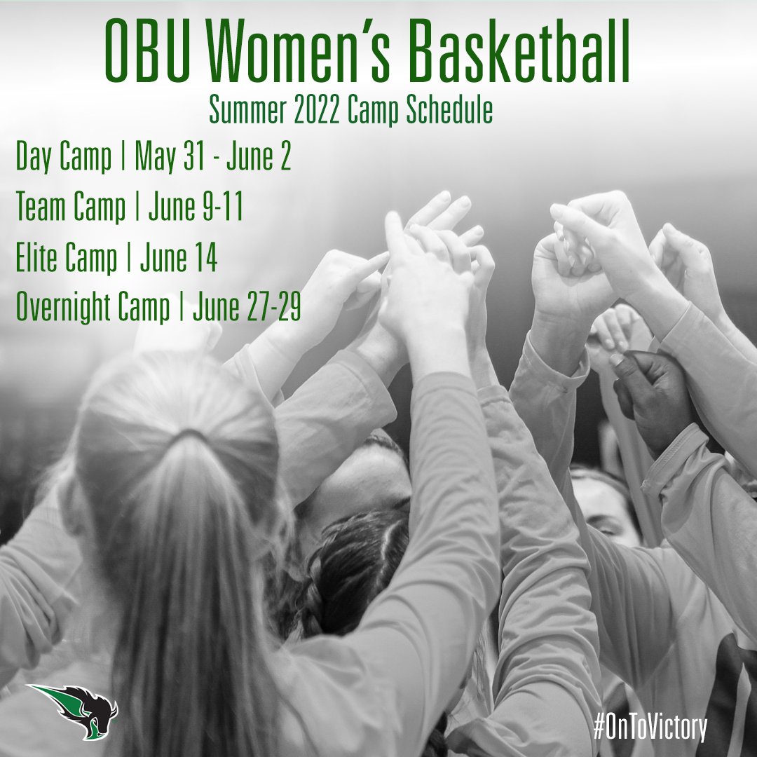 OBU_WBBall's tweet photo. Here's our Summer Camp schedule!

Register: https://t.co/CZODQprnHP

#OnToVictory https://t.co/Vtf6oGDO9Z