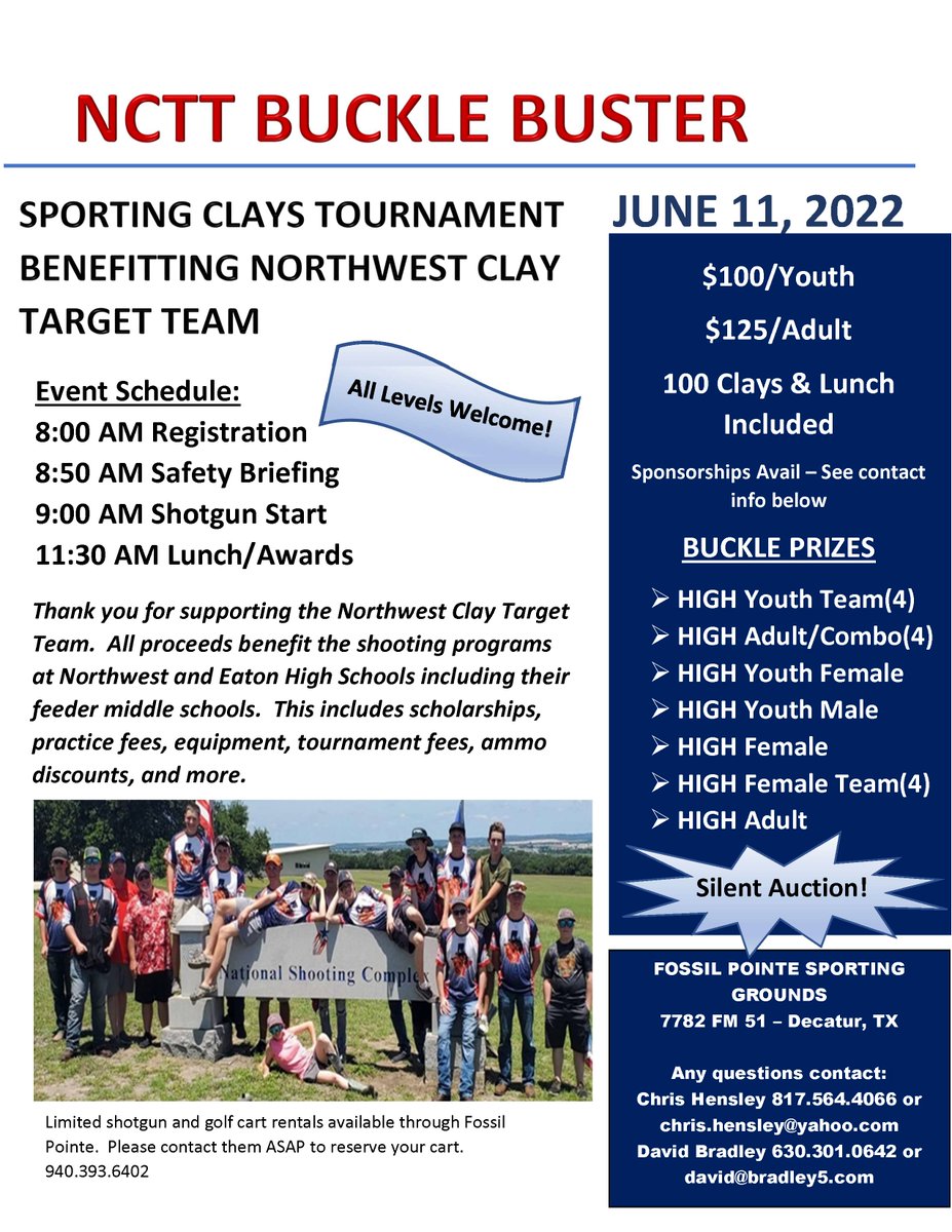 Our annual fundraiser is right around the corner...come break some clays!