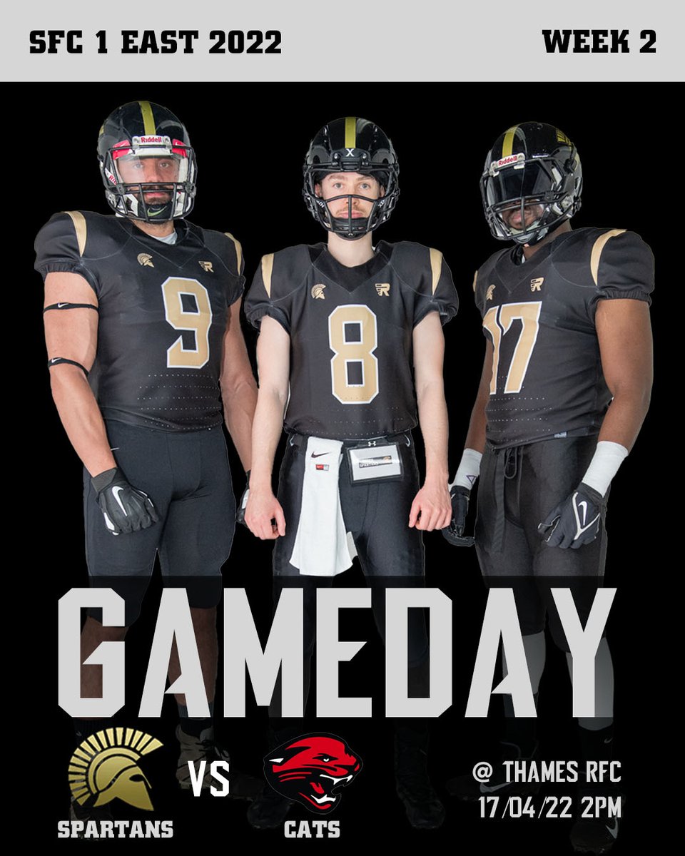 EssexTridents's tweet photo. Following Sunday's victory away at the London Blitz B, the @EssexSpartans (1&amp;0) welcome the @cambscats  (0&amp;1) to @thames_rfc, South Ockendon, for our first home game of the season. Free entry and parking with a fully licensed bar
Kick-off at 2pm. #BlackTide https://t.co/gmTdBXRHKx