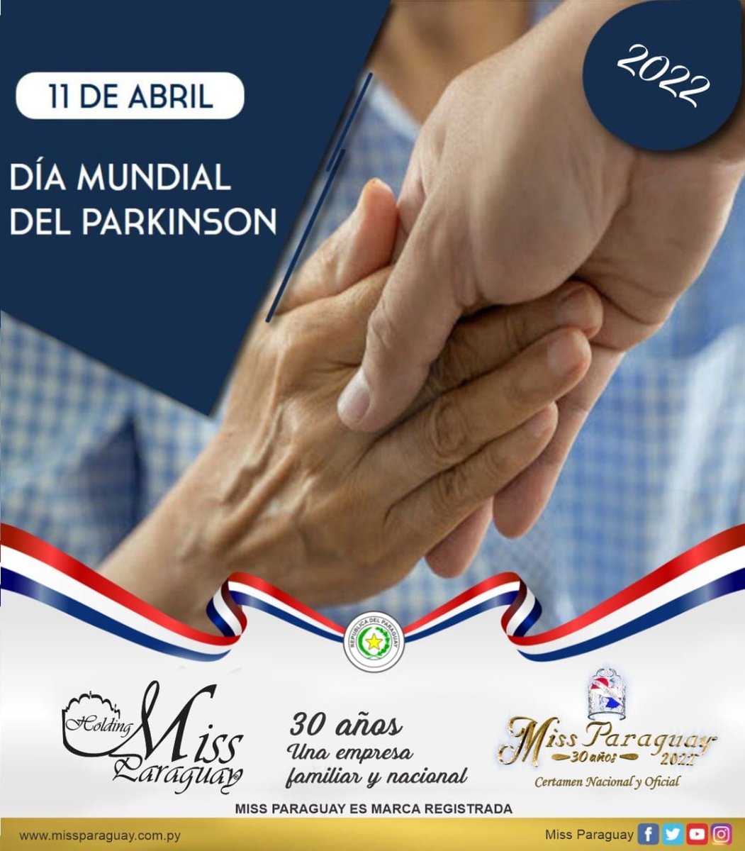Lunes 11 de abril se celebra el “DIA MUNDIAL DEL PARKINSON”
El Holding Miss Paraguay una empresa Familiar y Nacional, con proyección Internacional, recuerda que cada 11 de abril se conmemora el “DÍA MUNDIAL DEL PARKINSON”