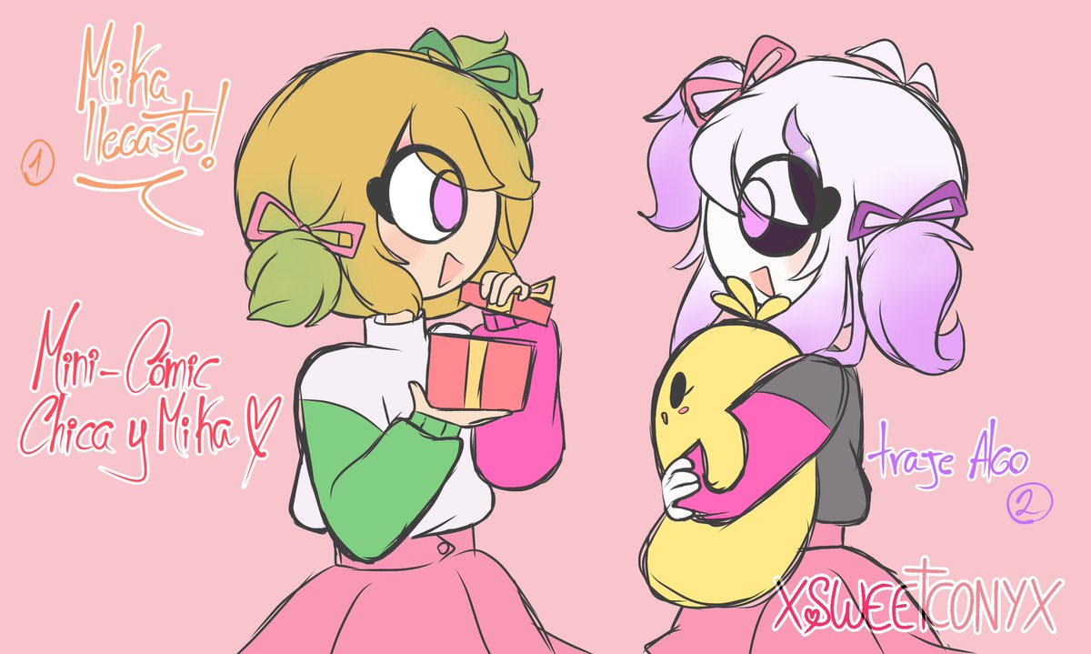 cherrideluxe's tweet photo. Además, hice un mini cómic de Mika y Chica! <3 💕
Algo random, pero con la misma temática del cum de Chica 🥰 https://t.co/Ql5xQPgRrB