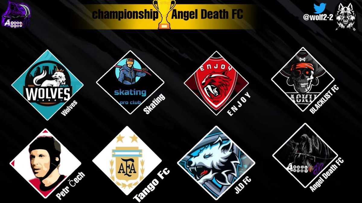 •

تم اختيار 8 أندية مشاركة في بطولة Angel Death FC  
 ضمن 40 نادي سجل في بطولة 
#بروكلوب #برو_كلوب