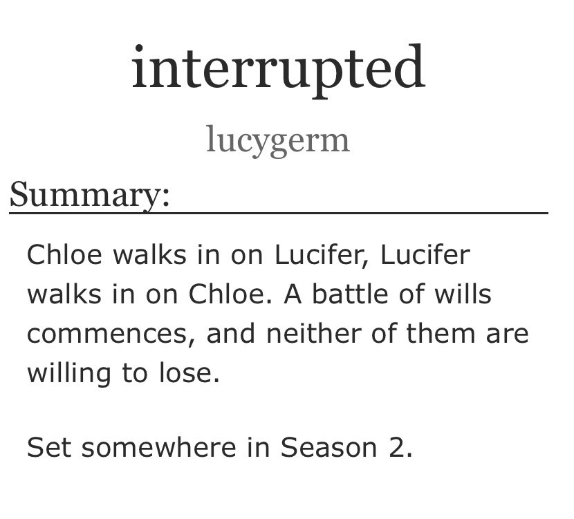 First one in a while. Missed you. 

archiveofourown.org/works/38316640…