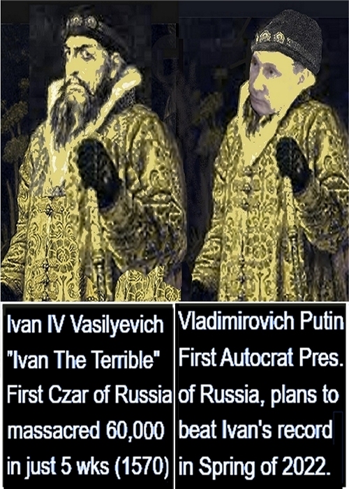 arribaya's tweet photo. For the sake of valiant Ukraine, let's stop Putin from besting Ivan's record. https://t.co/ZxSwam5sTI