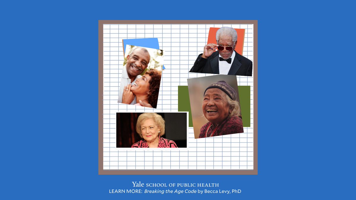 What can we do (pt. 2)? Prof. Levy's research has also found that we can each strengthen our positive age beliefs in a number of ways including becoming more aware of our age beliefs, strengthening positive role models or even making a vision board of positive age images. (8/12)