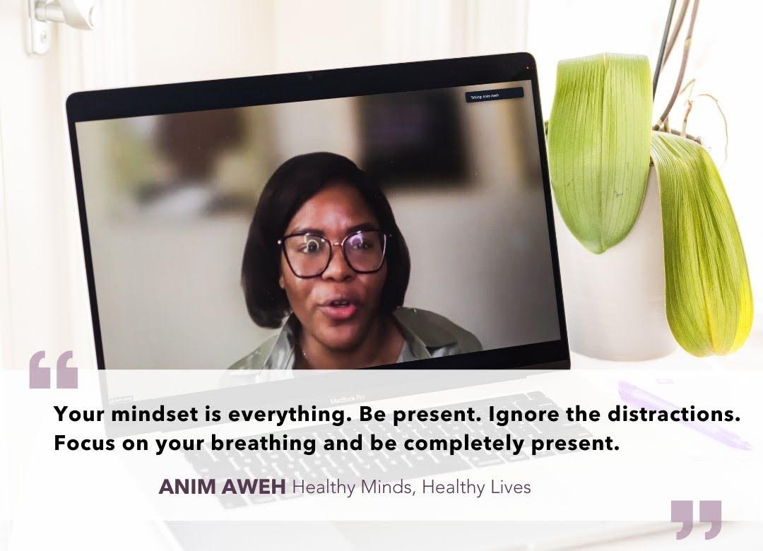 woi_conference's tweet photo. After hearing from so many inspiring speakers at the 2022 Conference, our team would like to highlight some wise words from our wonderful panelists and workshop hosts! 
Anim Aweh (Healthy Minds, Healthy Lives): "Your mindset is everything. Be present… https://t.co/FmweE8BVR6
