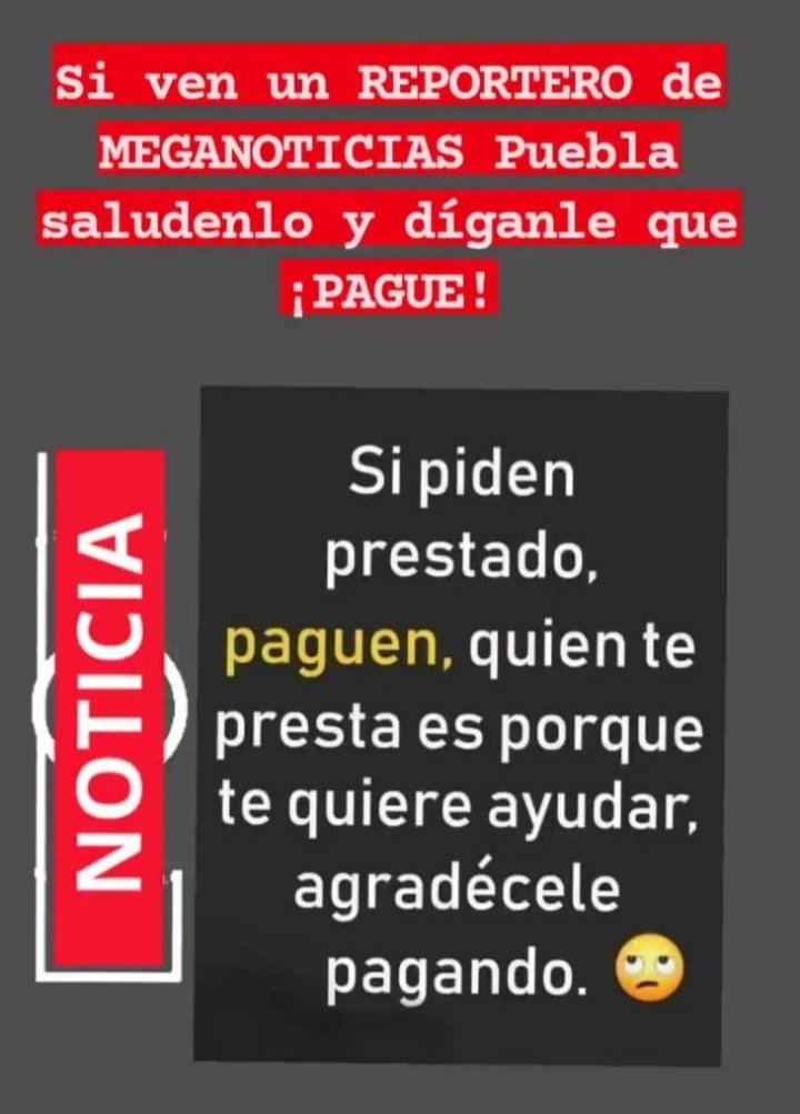RenyVazquezG's tweet photo. Aprovechando la afectividad de las redes sociales, pido que  #ReporteroDeudor de #Meganoticias #Puebla me pague lo que me debe desde hace dos años, dice que te va depositar y nada.🤨  No soy la única víctima https://t.co/ecZb4hy66K