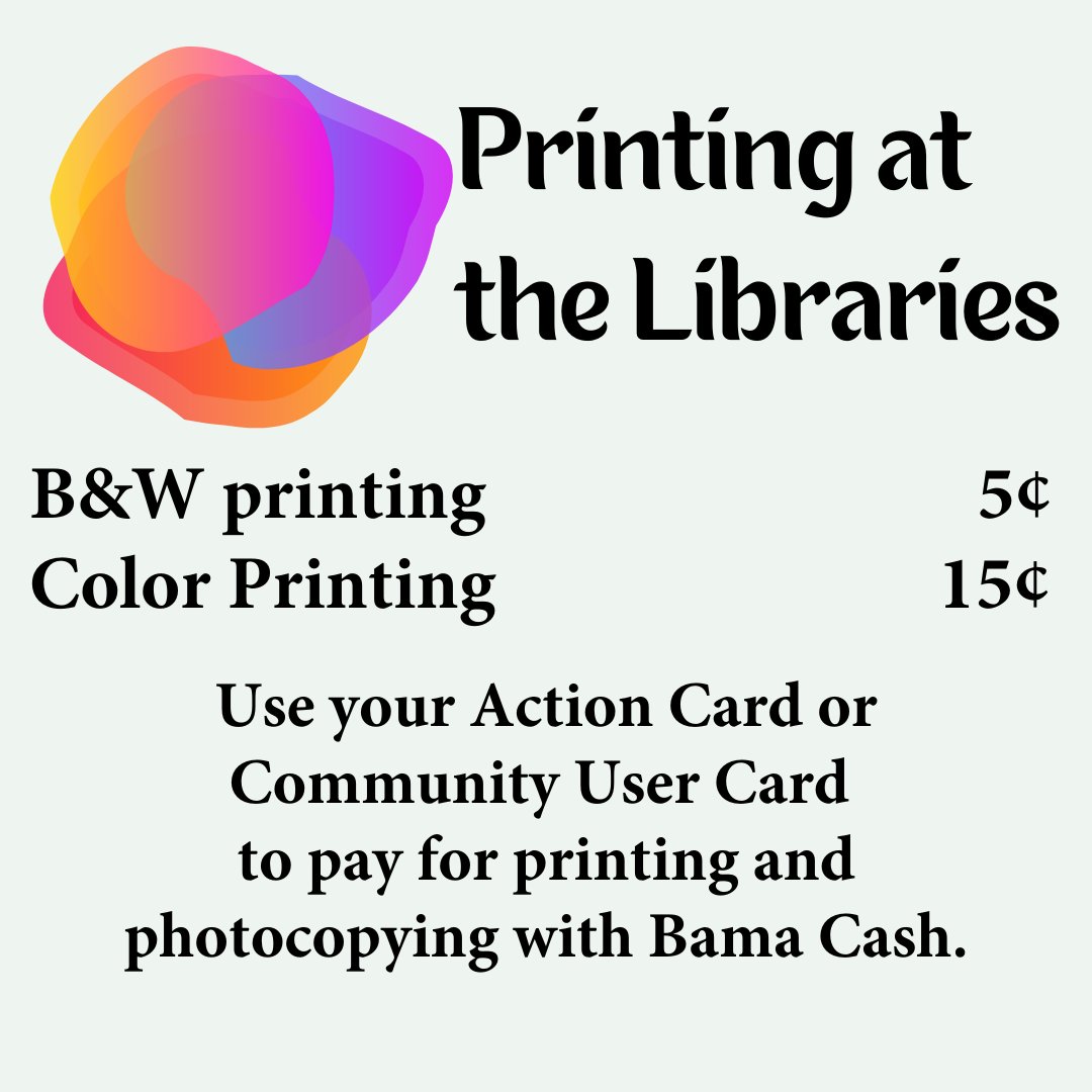 EDU_UALibraries's tweet image. Need to print something off real quick? 
You can do it from any of the computers in every UA library or even from your own laptop. #McLureLibrary #librarytools
Printing from Laptop➡️🔗: bit.ly/3KzzicB
Available library computers ➡️🔗: bit.ly/3uuYKdP