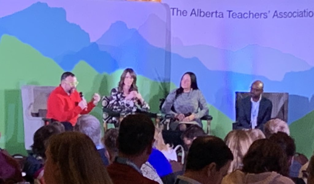 blaistech's tweet photo. @UsihChristopher on @uleadconference panel referencing our #WeAreCBE Minecraft Design Challenge in the context of student and staff empowerment. “Create conditions and get out of their way” #CBEMinecraft #ulead2022 https://t.co/fDkN4K0QCA