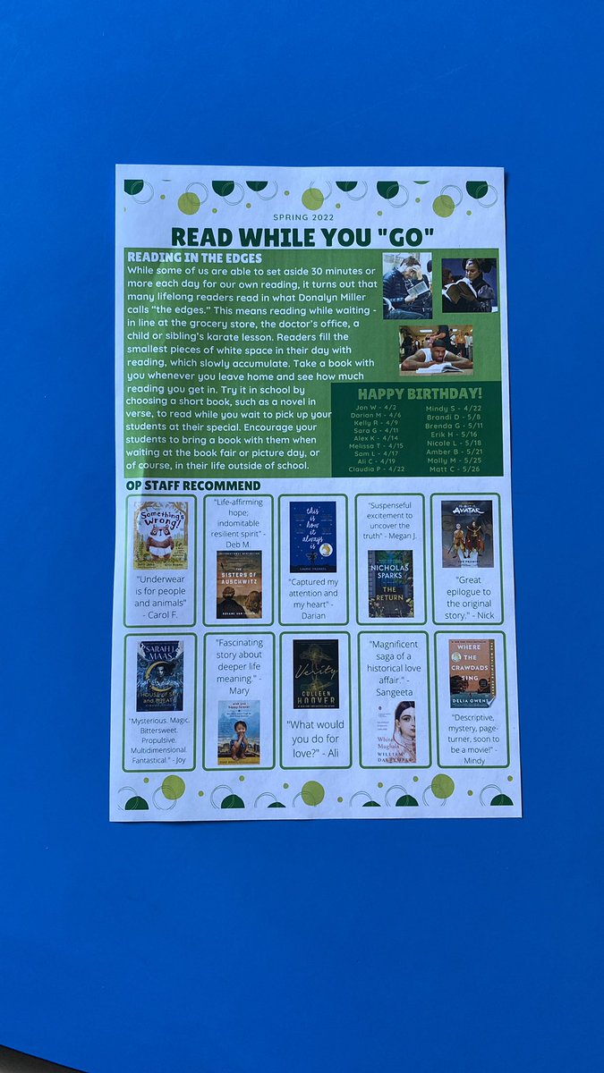 Latest issue of <a href="/OakPark_NPSD/">Oak Park Elementary School</a>’s bathroom reading newsletter has dropped!