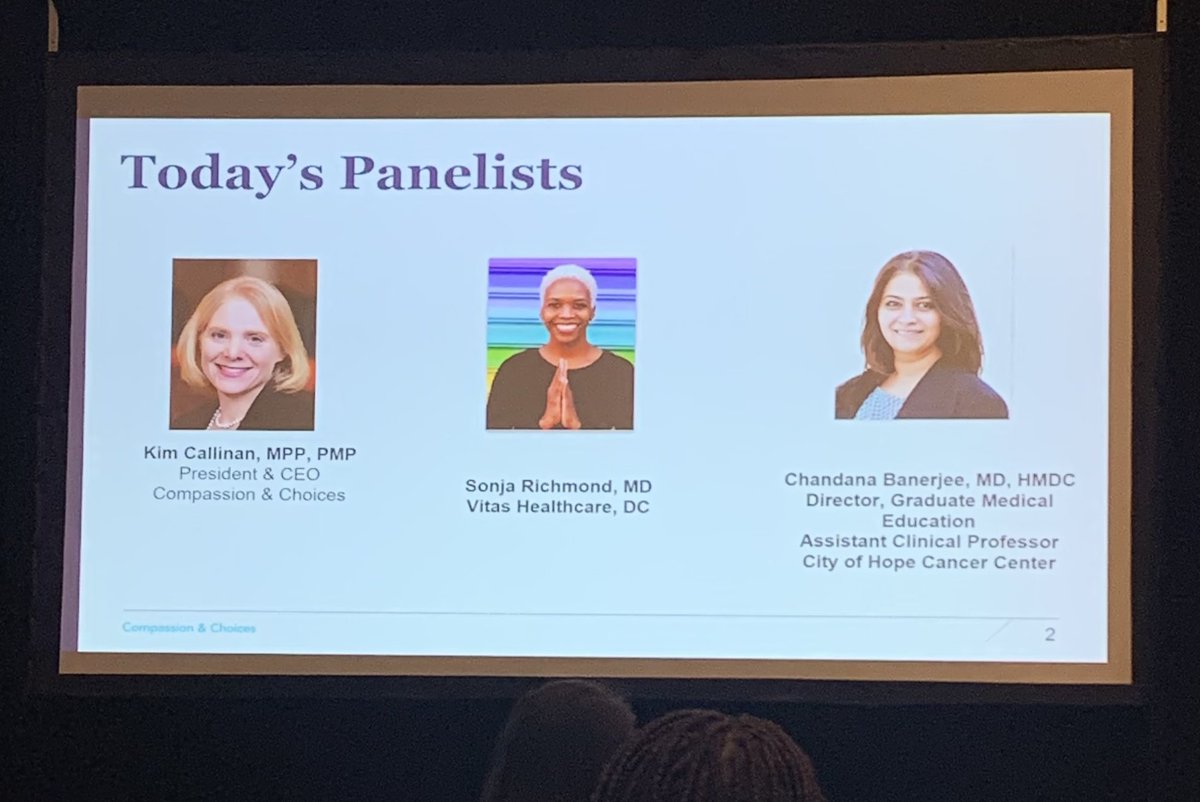 Tricia_Friars's tweet photo. This #OnAging2022 session was both professionally and personally enlightening. Thank you to the presenters @DrChandanaBanerjee, @KimCallinan and @DrSonjaRichmond for your #compassionatecare, #education, #advocacy &amp; #dedication to changing the conversation about #endoflifecare https://t.co/tCv1zeO9Oz