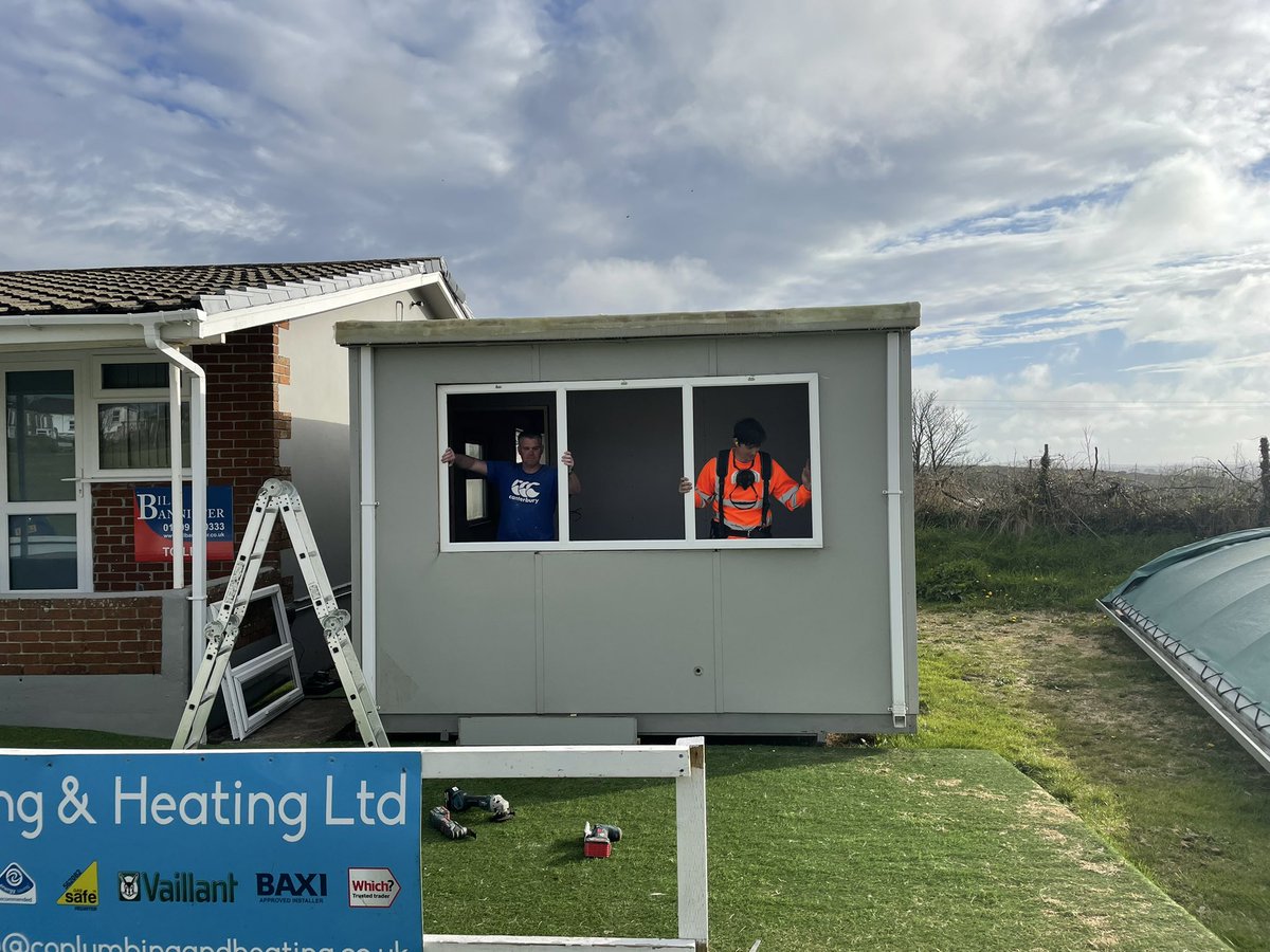beaconcc's tweet photo. Incredible shift from these gentleman - especially our Chairman @dlproctor - scorebox taking shape ready to house one of our biggest summer transfers! #stackdontslack https://t.co/DzA6hc0lt3