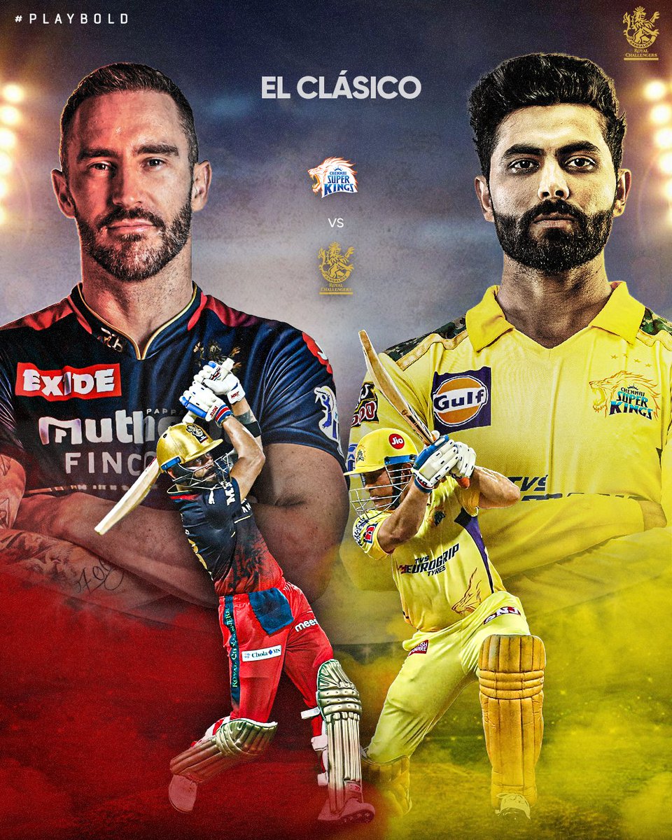 Battle of the Big Guns. 🤜🏻🤛🏻

It’s time for IPL’s El Clásico. 😎🔥

#PlayBold #WeAreChallengers #IPL2022 #Mission2022 #RCB #ನಮ್ಮRCB #CSKvRCB