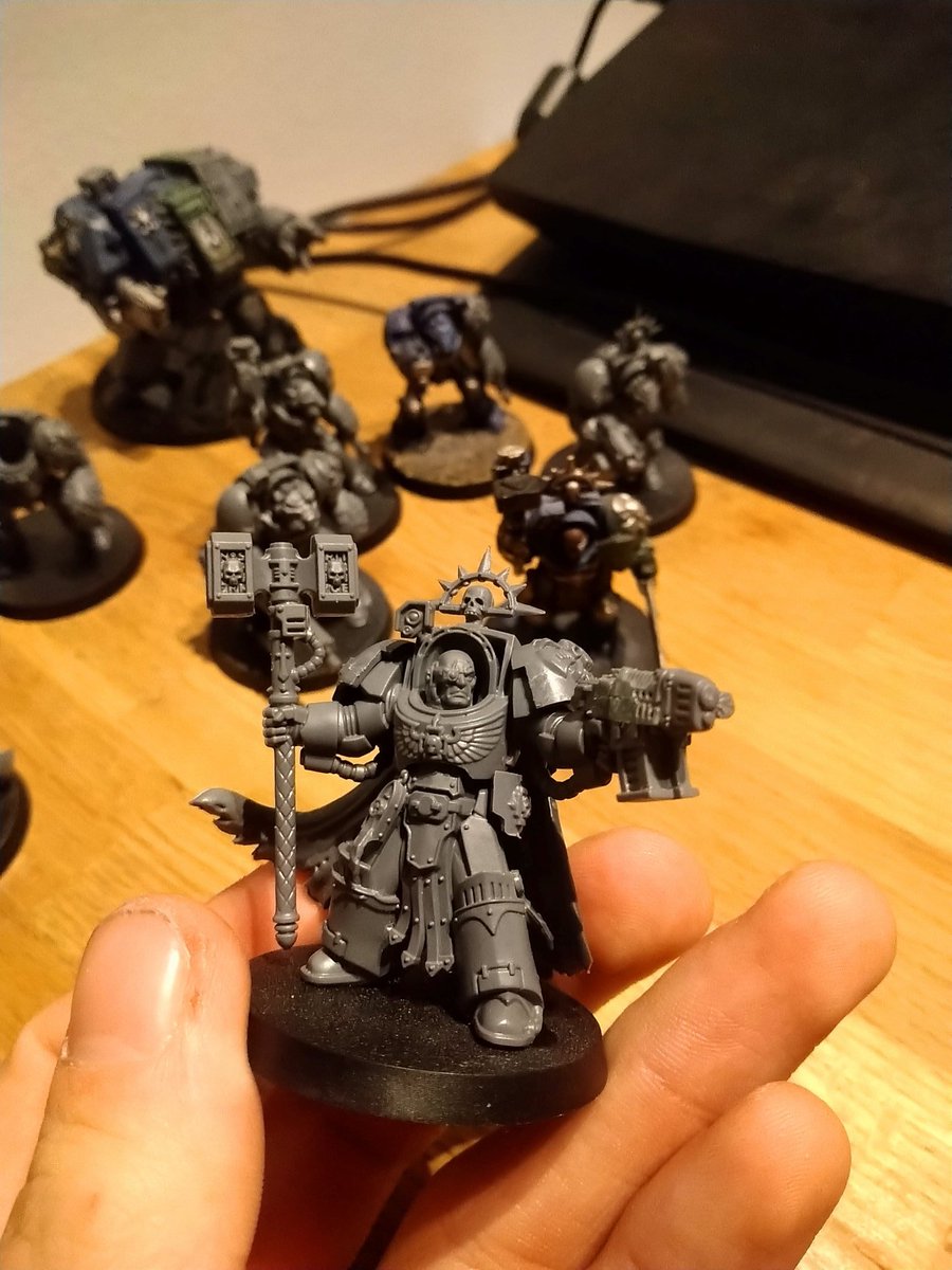 WarpEmu's tweet photo. Extensive enforcement is coming to the chapter! My dreadnought from Assualt of Black Reach has gotten his upgrade, finishing Baradeon as well, ready to crush and guts the heretics! Even the captain is done!#warhammer40k #Spacemarines #DarkAngels #SuccessorChapter #Duskguard https://t.co/9WZmy9jaQl
