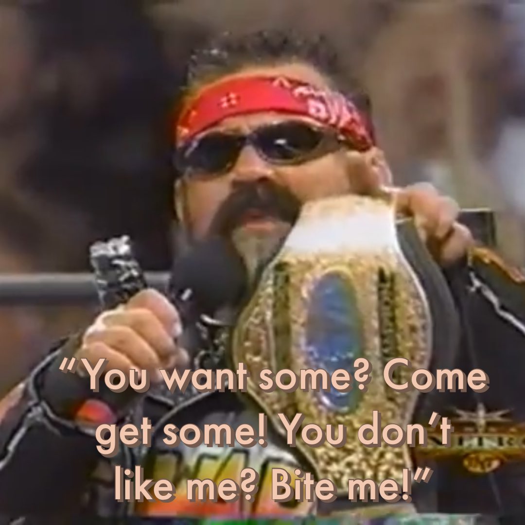 TTMGPodcast's tweet photo. “You want some? Come get some! You don't like me? Bite me!”

#quoteaday 
#ricksteiner #dogfacedgremlin #steinerbrothers https://t.co/aEc6cXw0Iu