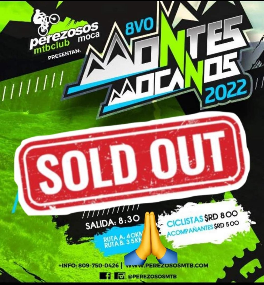 Gracias a jehova dios todo poderoso por que lo hicimos de nuevo,  ustedes que siguen consumiendo el evento monte mocanos! Nos vemos este 24 de abril - #Perezososmtb #mocacity054 #remoculex #homebikerd <a href="/mocaespaillatrd/">MOCARD 🇩🇴</a> <a href="/misael_bencosme/">Misael Bencosme</a> <a href="/Lewis45980721/">Lewis</a>