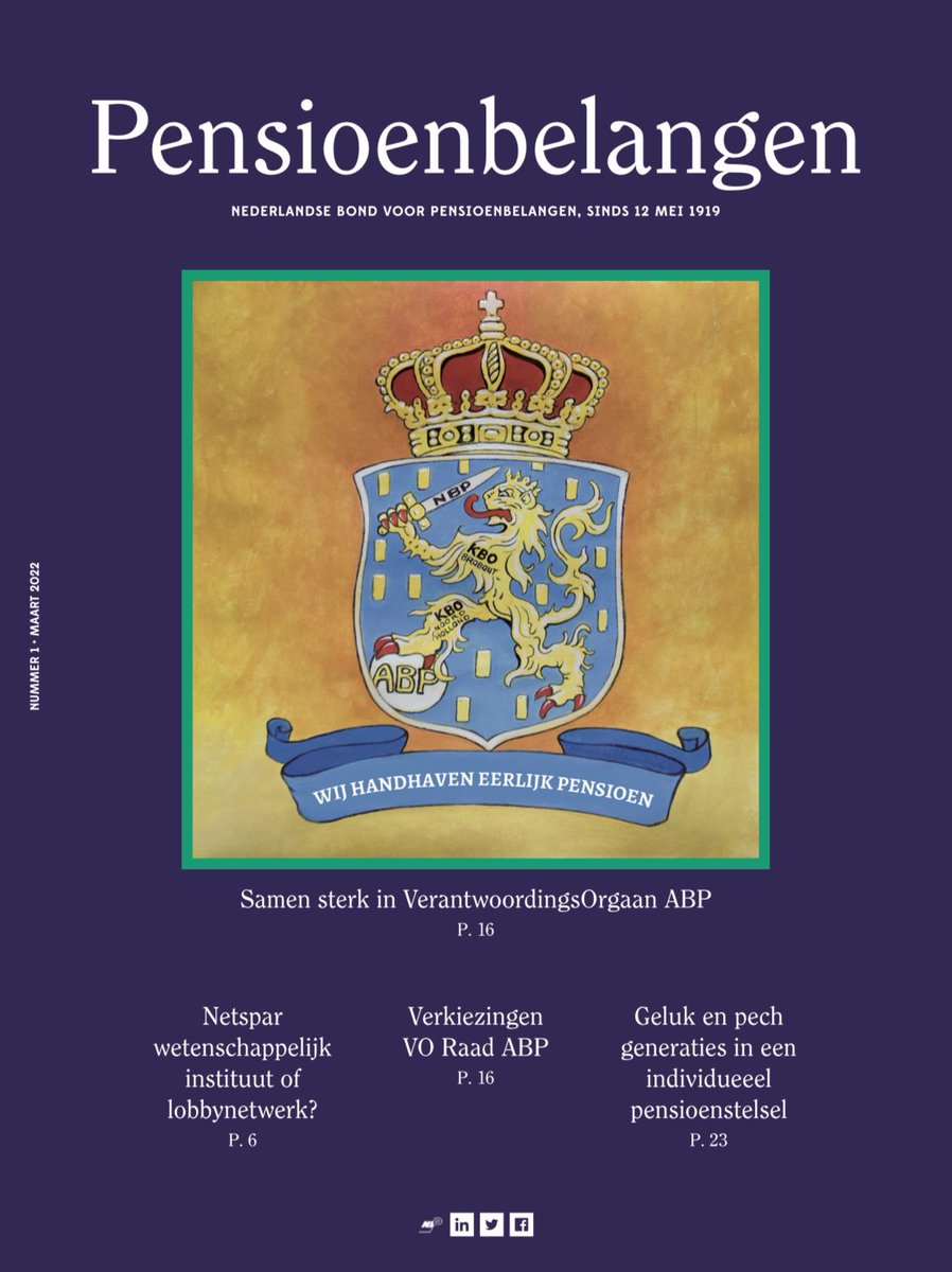 senioren_nb_zl's tweet photo. Complimenten aan onze partner NBP @bond_voor voor deze uitgave van het magazine Pensioenbelangen met daarin een uitstekend artikel van verzekeringskundige drs. Sybe Terwee “Netspar: wetenschappelijk instituut of lobbynetwerk?” @2eKamertweets 

https://t.co/SrJNw5njQ4 https://t.co/RB3aoE1SKc