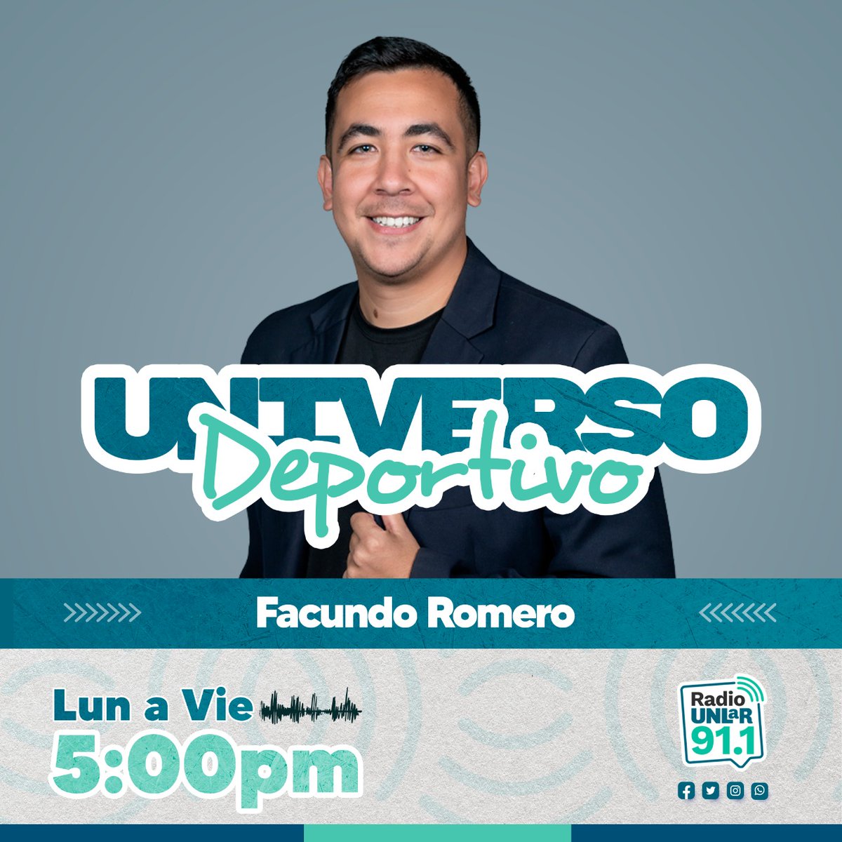 radiounlar1's tweet photo. Pusimos primera y ya comenzó #UniversoDeportivo con @facundodromero1 @morenoema y @hernan_nguardia. Hasta las 18hs todas las noticias de todas las disciplinas #PrimerPrograma https://t.co/EoajxSwWTz