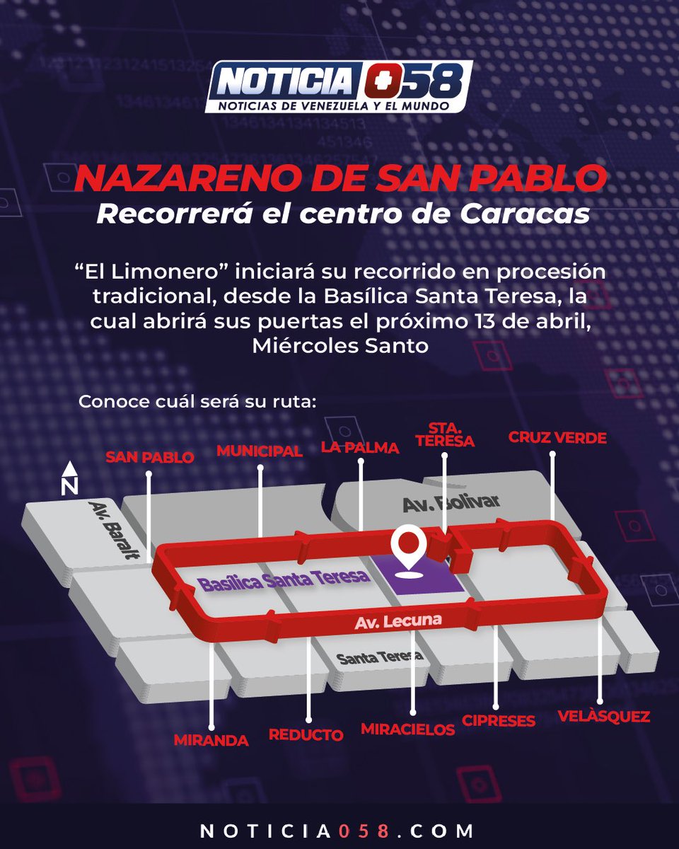 11Abr SEMANA SANTA | Conoce la ruta de la procesión del Nazareno de San Pablo en Caracas #FelizLunes santo