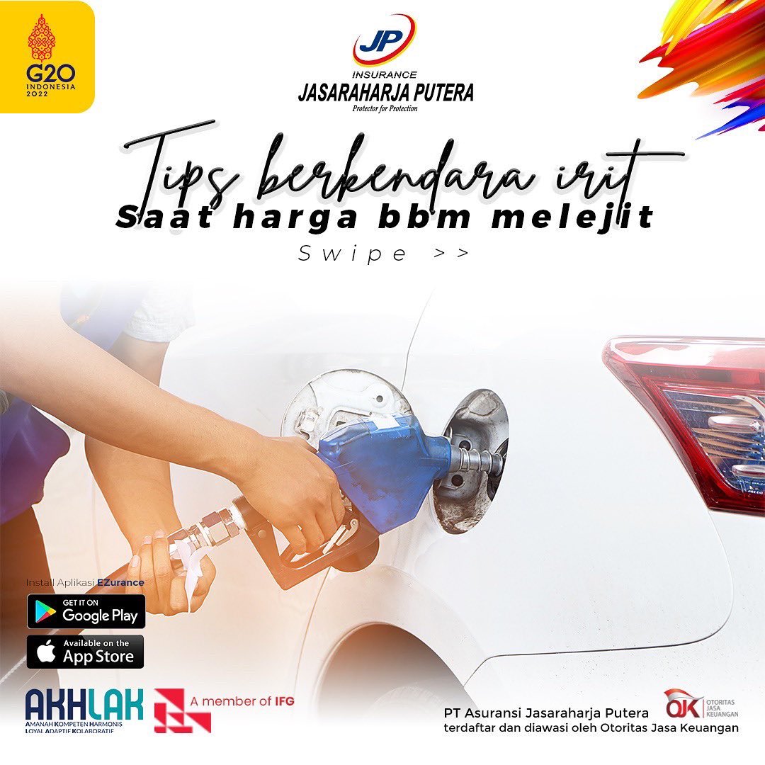 jrp_insurance's tweet photo. Hei Sobat JRP, kenaikan harga BBM (Bahan Bakar Minyak) tidak dapat kita hindari sebagai akibat kenaikan minyak mentah dunia.
Agar Sobat dapat berkendara lebih irit, yuk simak tips ala JRP
Swipe Swipe >>
#HematEnergi #TipsAlaJRP #ProtectorforProtection #JRPInsurance https://t.co/ZIEM3kIFue