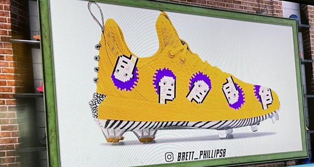ExpansionPunks's tweet photo. We loved seeing @Brett_Phillips8 xPunk baseball cleats on the MLB Network today 💛⚾ https://t.co/AVpXkTDrQc