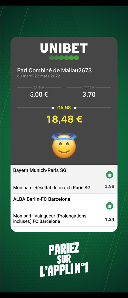 mallau2609's tweet photo. Ça encaisse foooort sec 🤑🤑🤑 BIM BAM BOUM 💥 @UnibetFrance https://t.co/CXD9y6n7yE