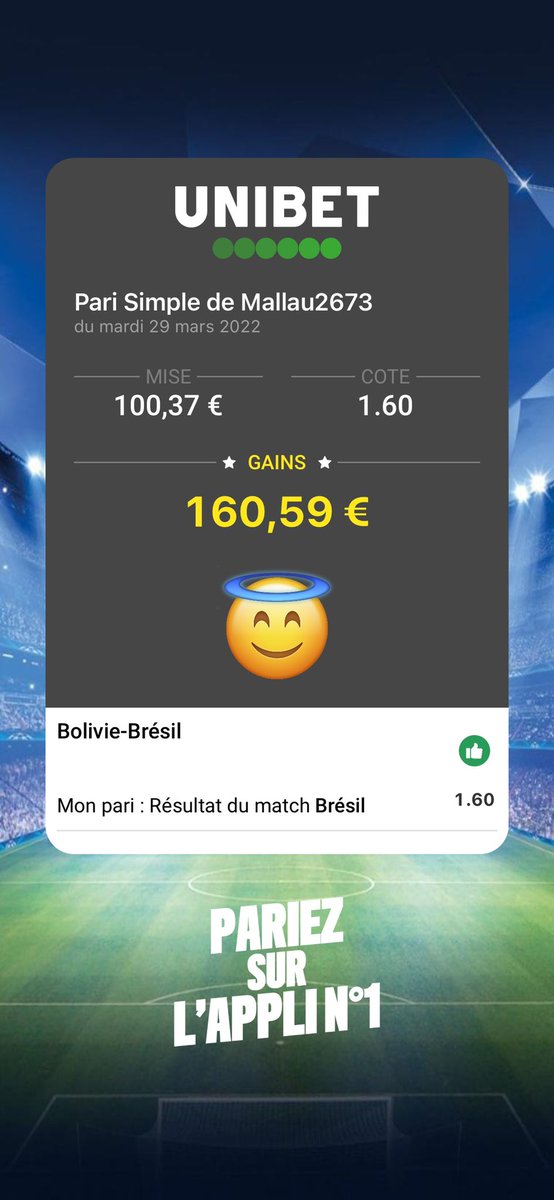 mallau2609's tweet photo. Ça encaisse foooort sec 🤑🤑🤑 BIM BAM BOUM 💥 @UnibetFrance https://t.co/CXD9y6n7yE