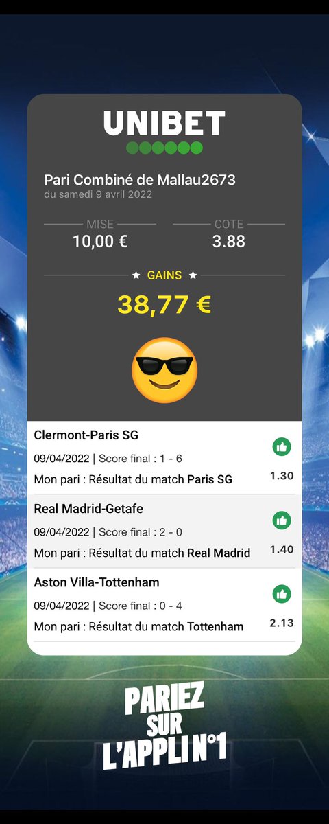 mallau2609's tweet photo. 🤑🤑🤑 BIM BAM BOUM 💥 @UnibetFrance https://t.co/r995iIzzBA