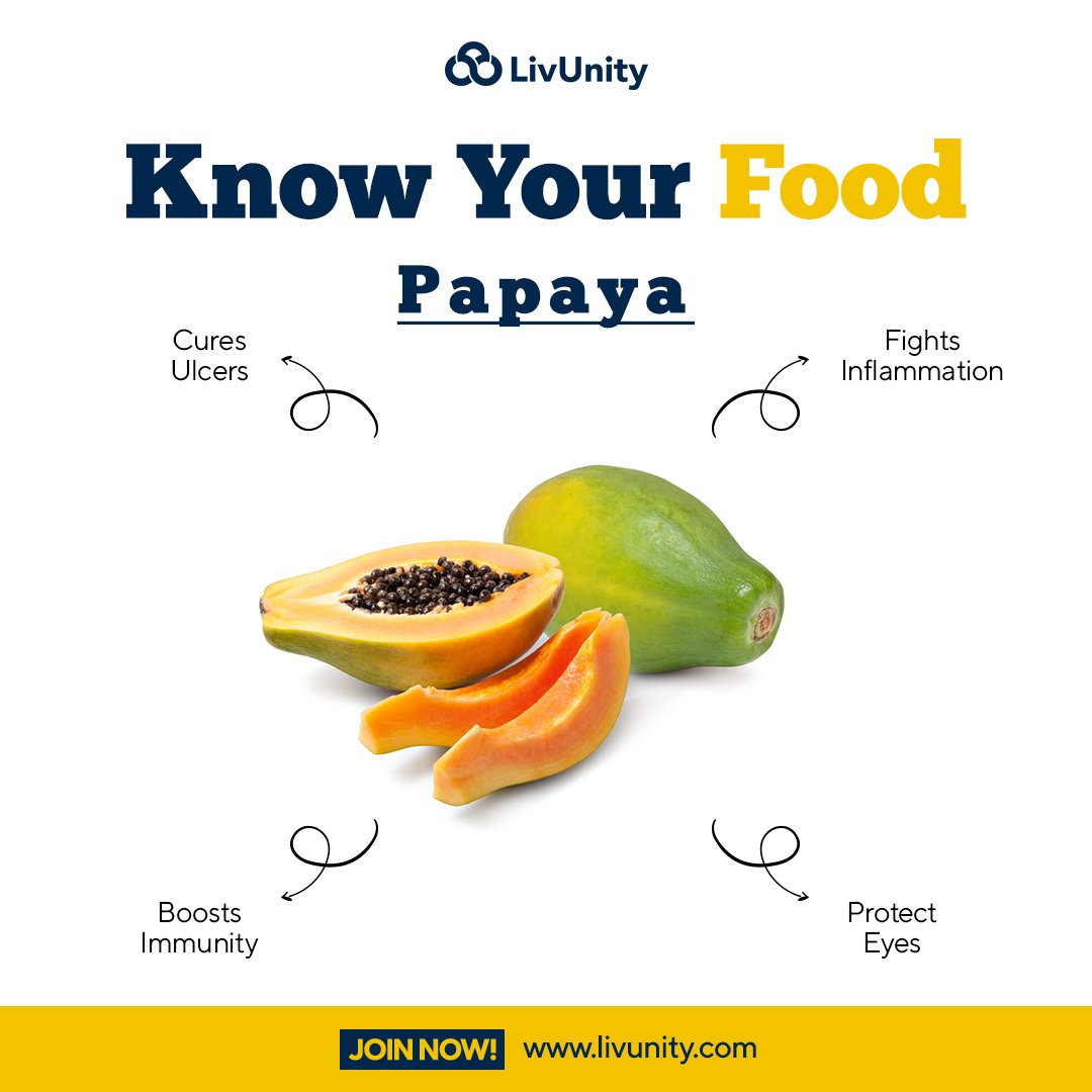 livunity's tweet photo. It's time you incorporate this super fruit in your diet to get all it's healthy benefits. Papayas contain high levels of antioxidants vitamin A, vitamin C, and vitamin E.
.

𝐋𝐞𝐚𝐫𝐧 𝐌𝐨𝐫𝐞 👉🏾 https://t.co/XYHnP5zUEk
.
#livunity #fitness #personaldevelopment #personaltraining https://t.co/eABlQYflo9