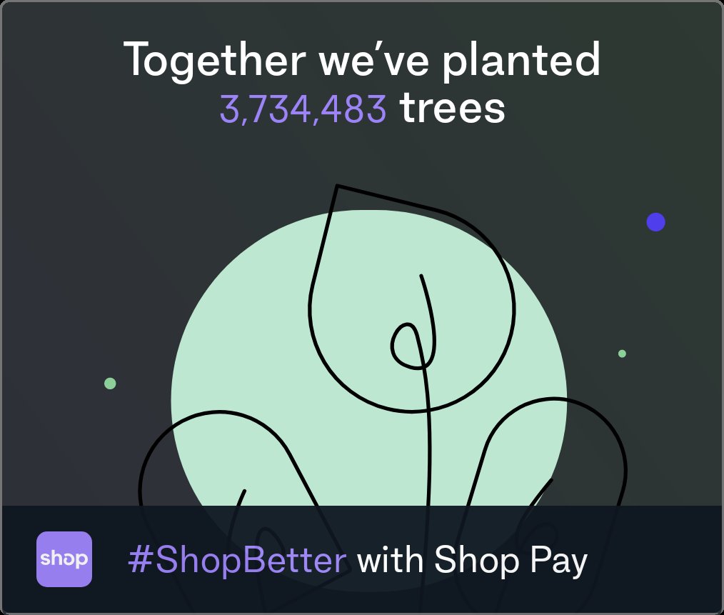 Don’t just shop online! Choose <a href="/Shop/">Shop</a> Pay and help our community plant trees. #ShopBetter
shop.app/carbon?utm_sou…