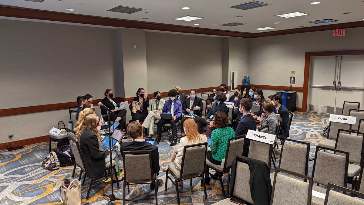 TheOfficialNMUN's tweet image. Day 2 of #NMUNNY22 Week B is coming to an end. Today was the day of collaboration as we have seen some of the largest groups of delegates working hard on working papers. #futuredelegates #collaboration