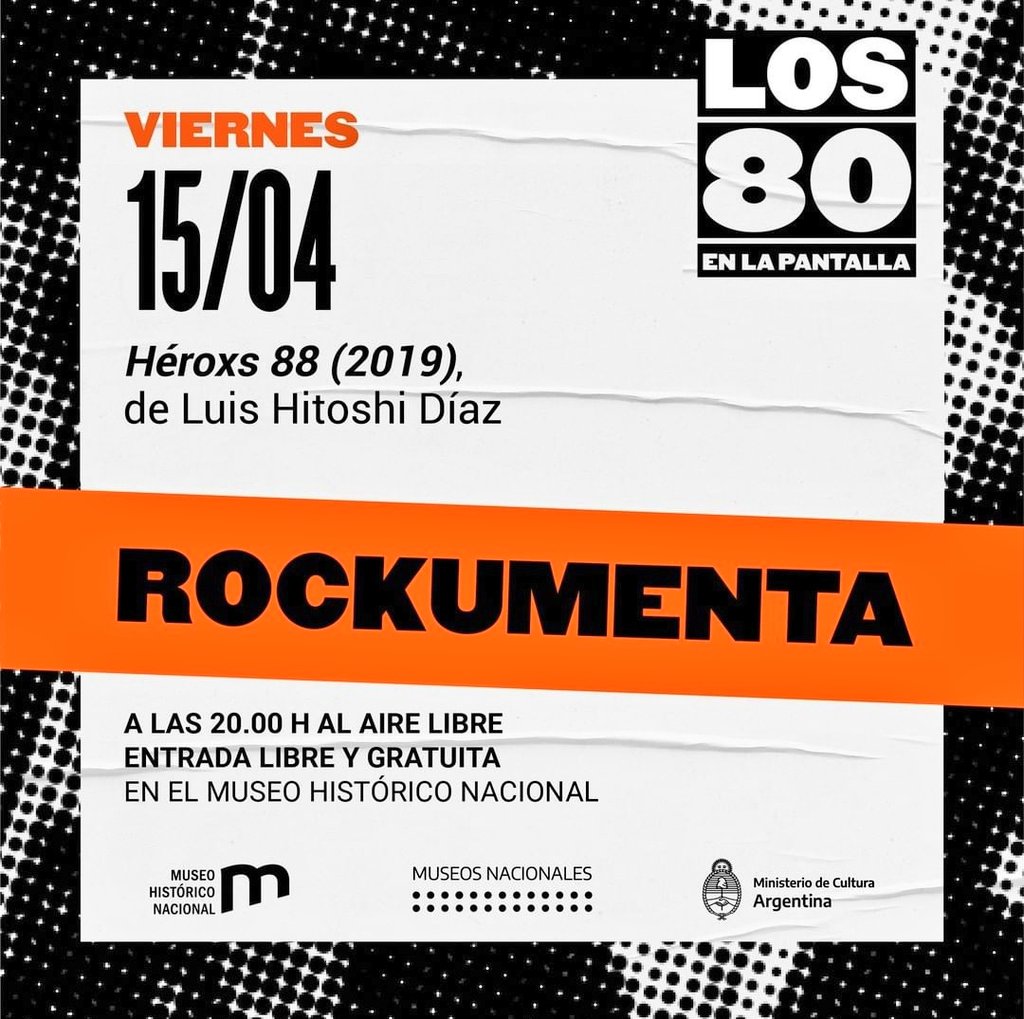 heroxsdel88's tweet photo. ⚡Viernes 20hs #Gratis en el @MuseoHistorico 🍿 #Cine 🤘 #Punk 
Charlamos un rato con @lupittar  @HITOSHIDIAZ  🕶️

#Invasion88 #HeroxsDel88 #Rock #Documental #Attaque77 #Flema https://t.co/ysQ1n1eUjB
